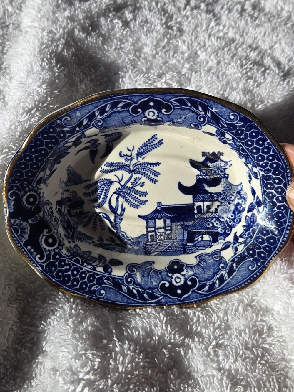 Blue Willow English Burleigh Ware Oval Porcelain Decorative Dish - Soap Dish?